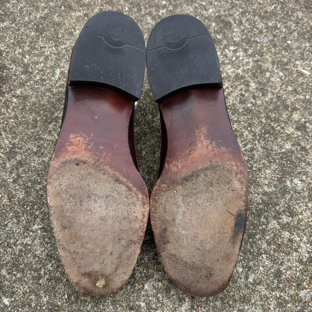 Vintage 80s Florsheim Imperial Burgundy Leather Horsebit Loafers Mens Size 8.5 D